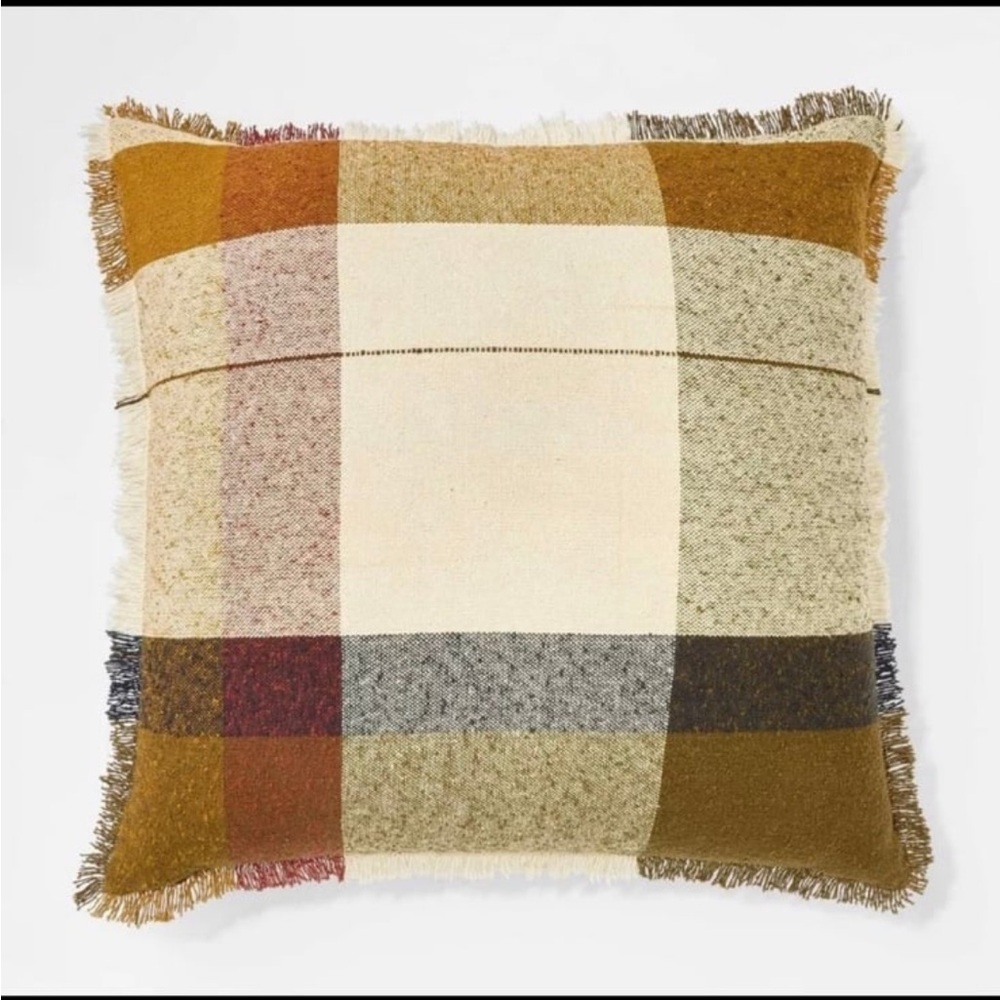 Oversized Woven Plaid Square Throw Pillow - Threshold designed with Studio McGee